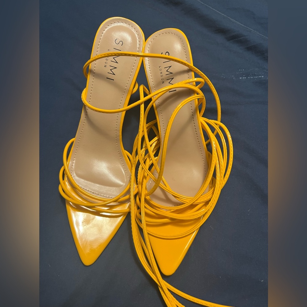 Simmi Strappy Mustard Yellow Heels